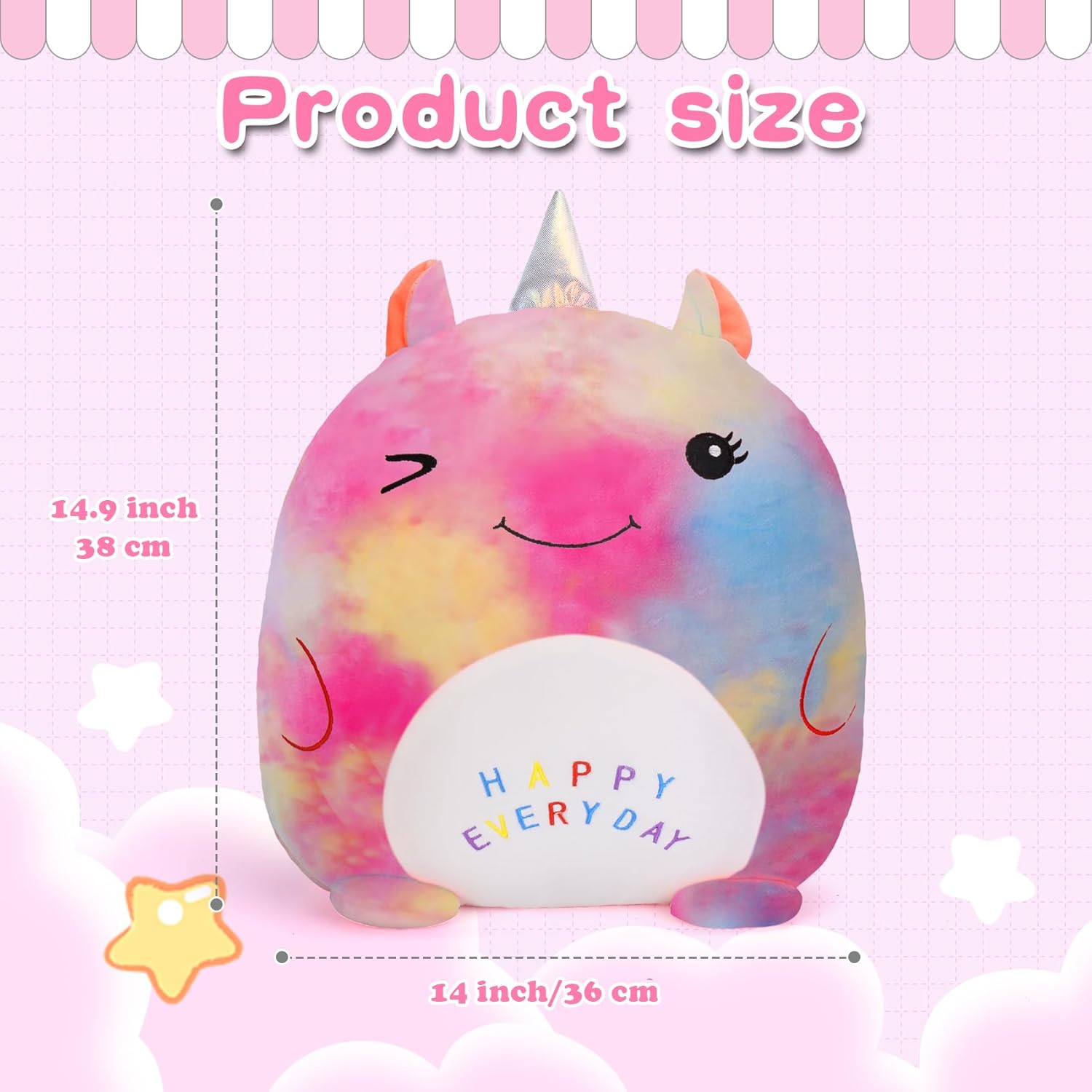 Stuffed Unicorn Pillow for Kids Soft Plush Toy