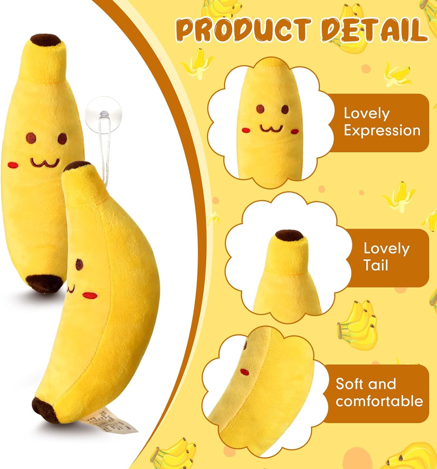 Hiboom 12-Piece Banana Plush Pillow Set