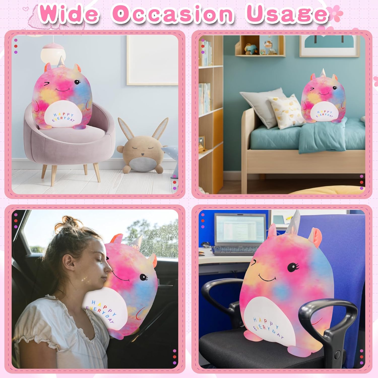 Stuffed Unicorn Pillow for Kids Soft Plush Toy