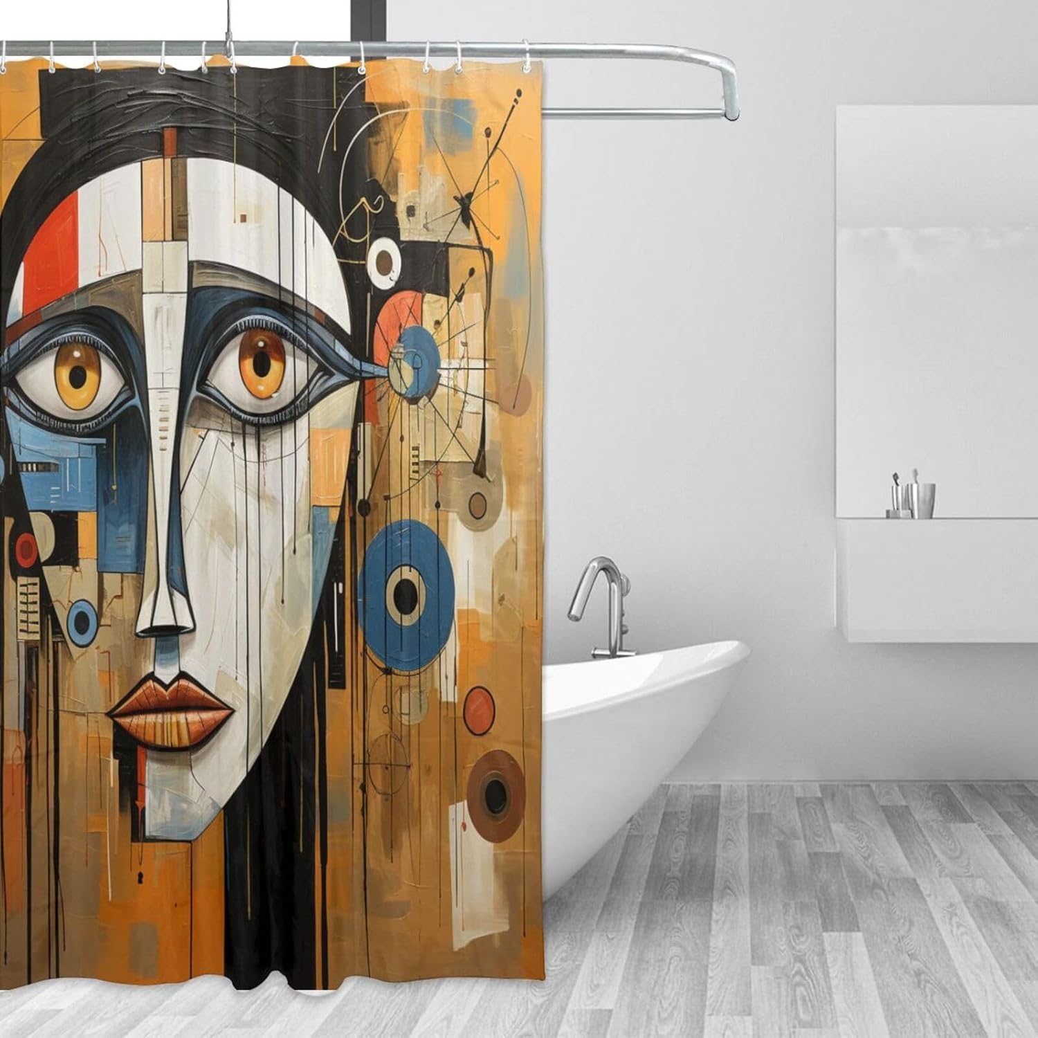Female Face Shower curtain Set