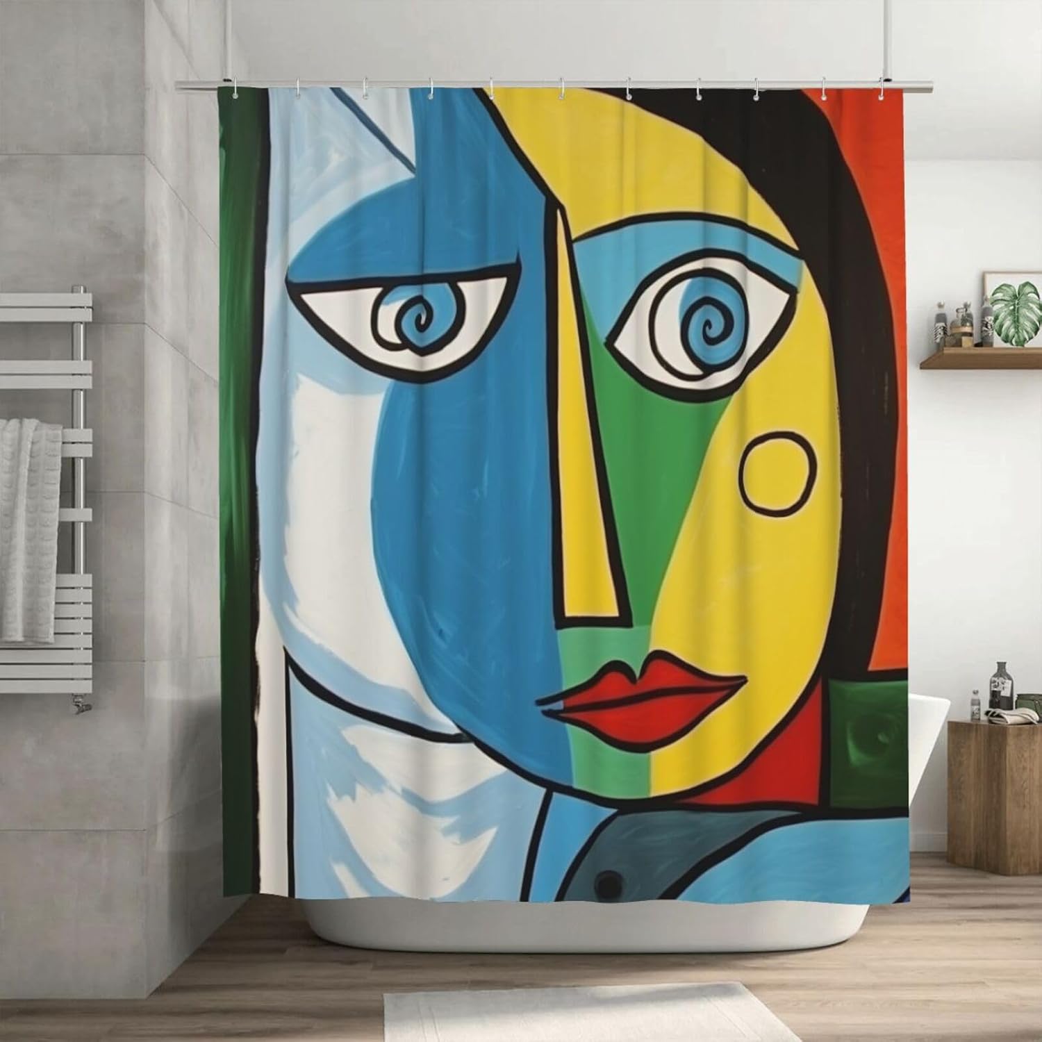 DAOWANGZUO Boho Face Shower Curtain Set