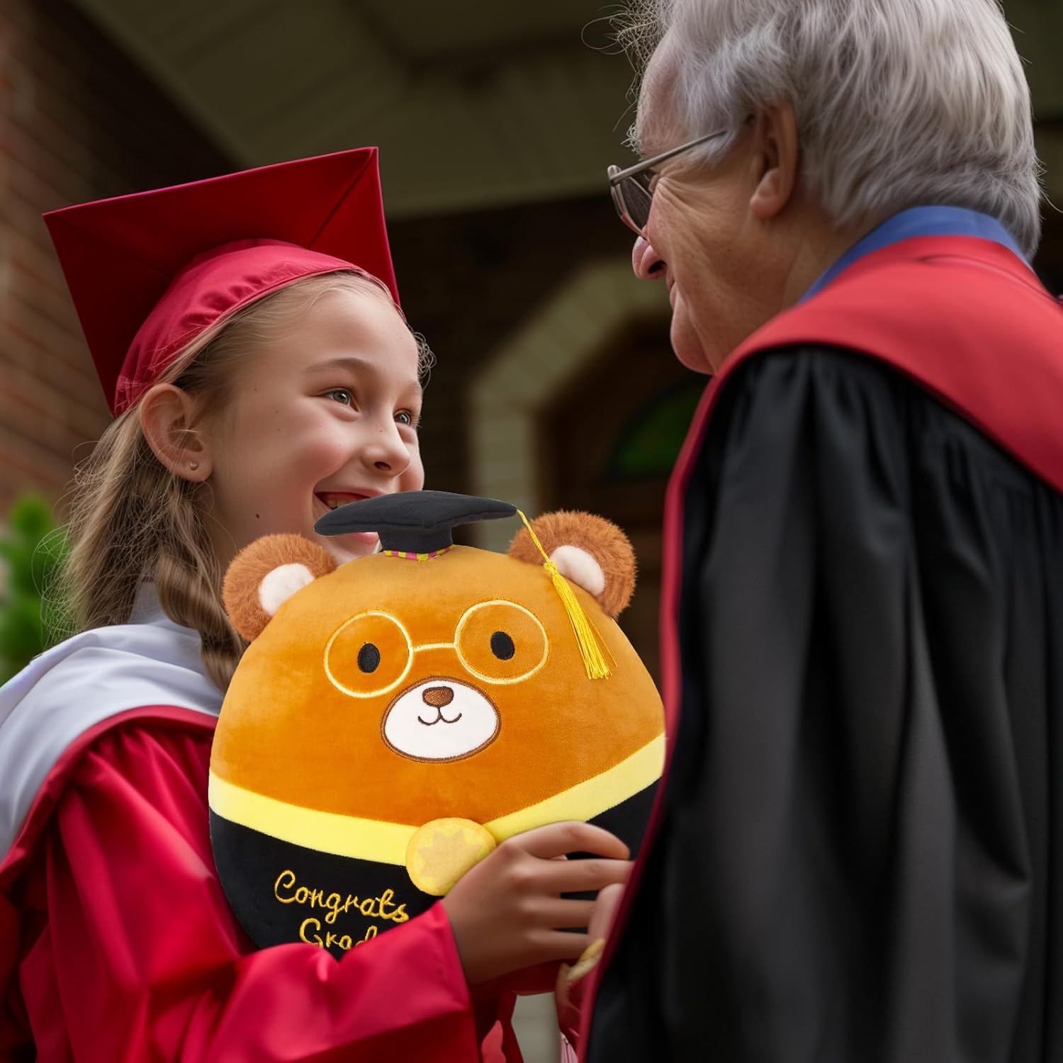 HappySpot 13 Graduation Bear Plush Pillow with Grad Cap