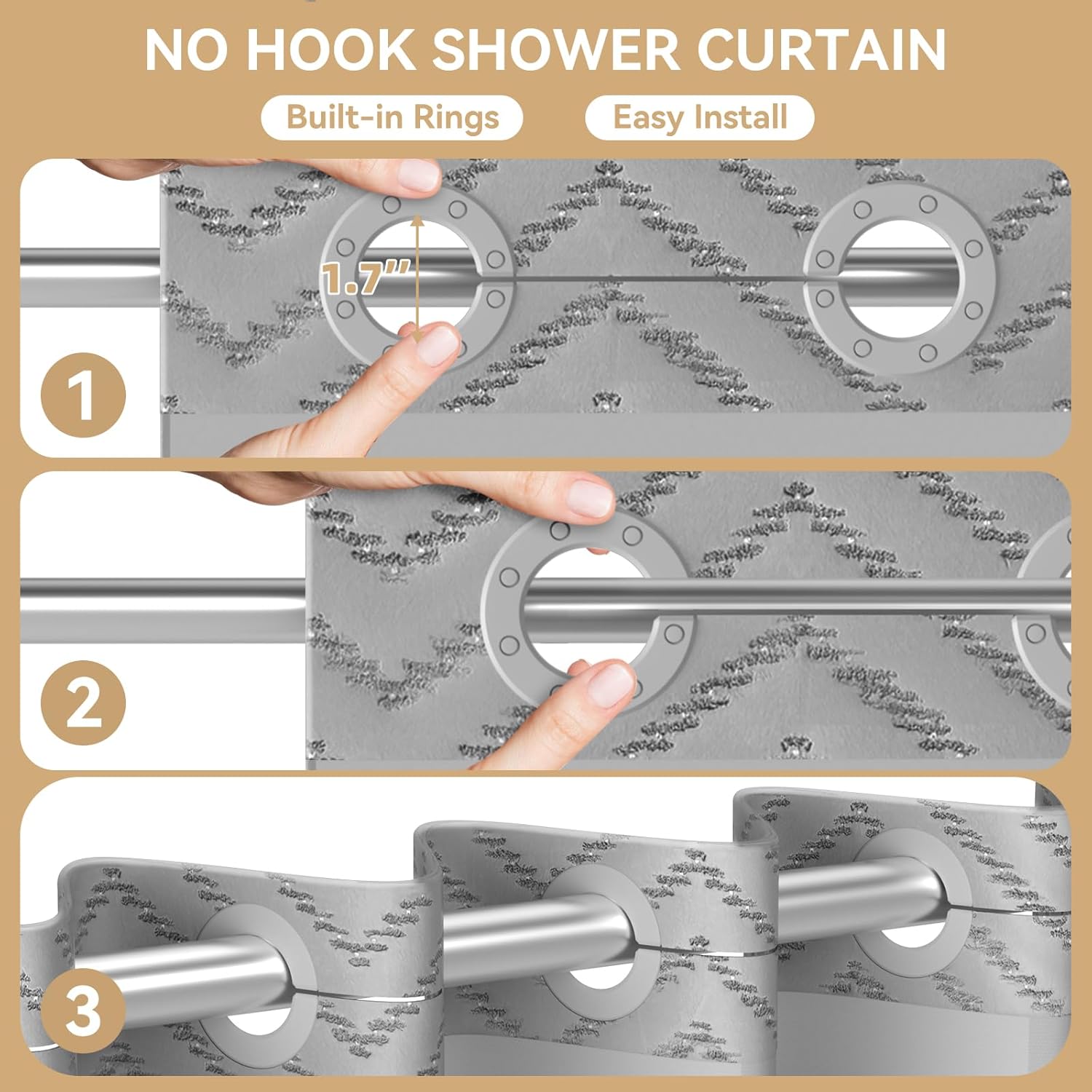 Aikku Small Stall Shower Curtain Set Eco-Friendly Durable for Home Travel