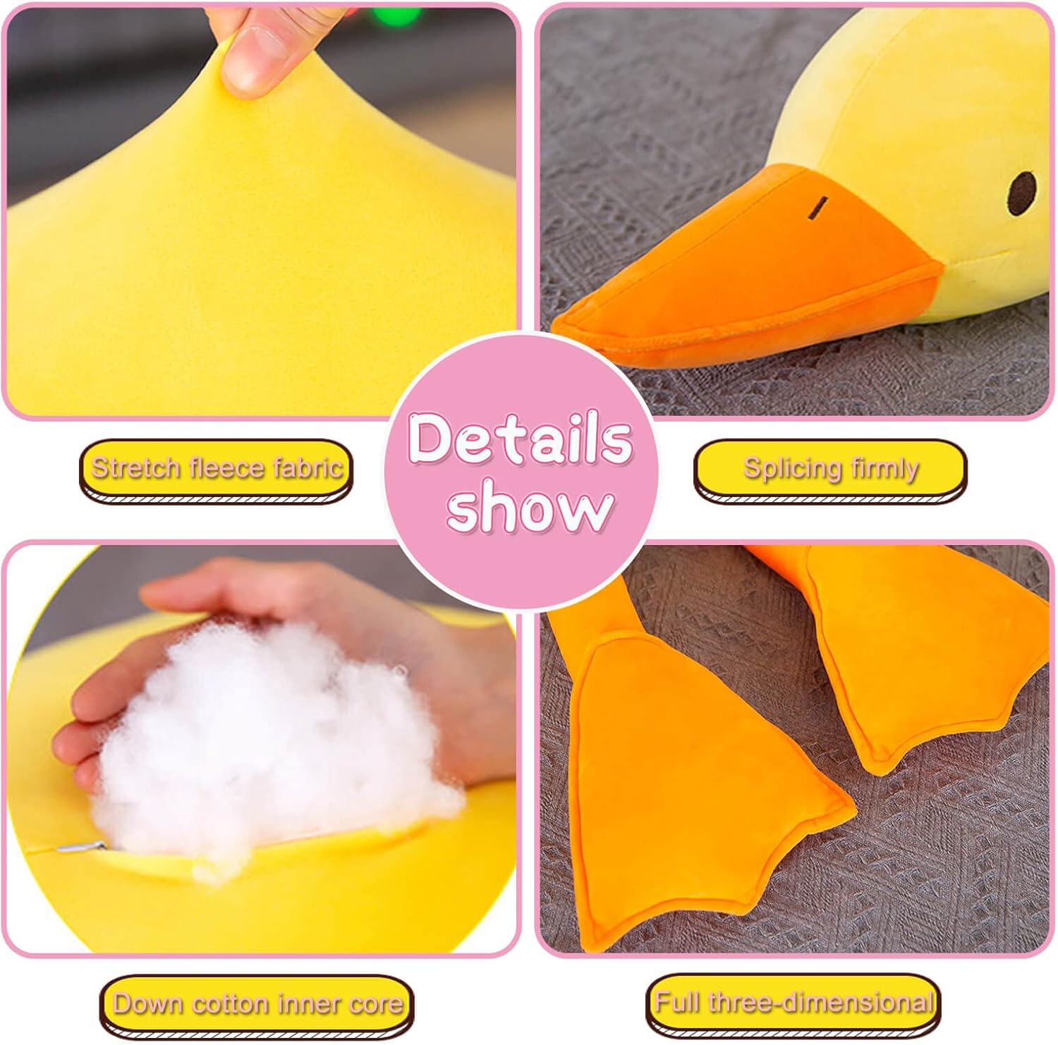 Cuddly Plush Duck Pillow Soft Toy for Kids Adults