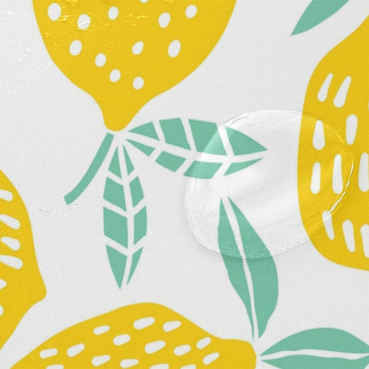 AUUXVA 72x72-inch Fruit Lemon Patterned Bath Curtain