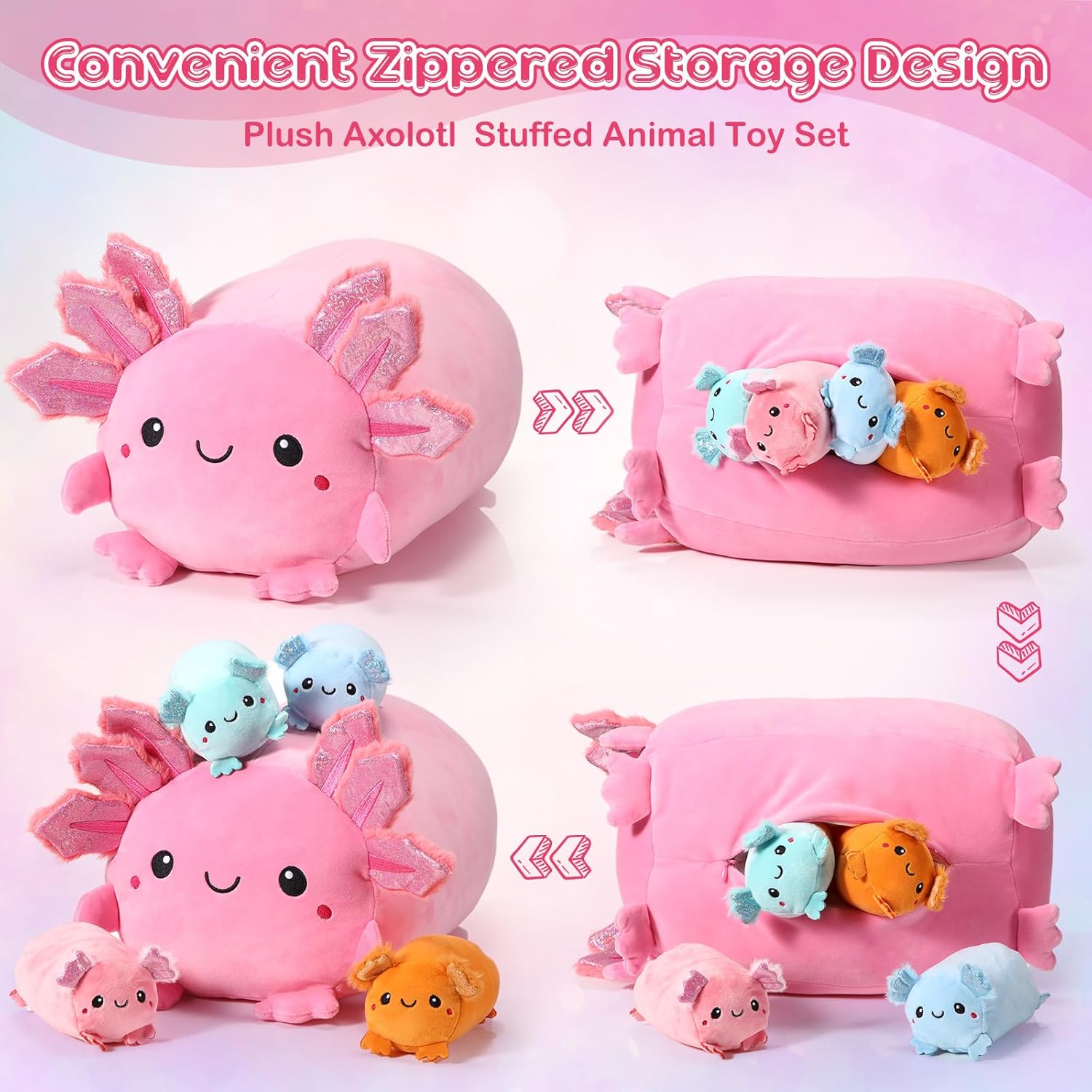 Stunning Kawaii Plush Animal Set with Interactive Design