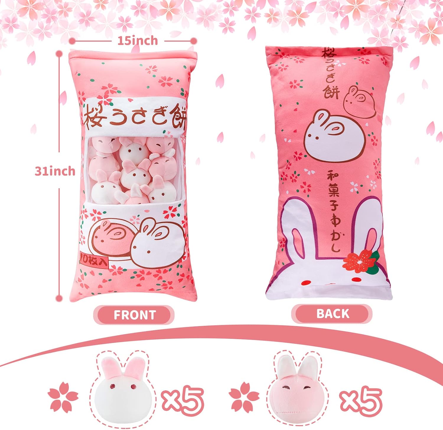 Juexica Cute Bunny Plush Pillow