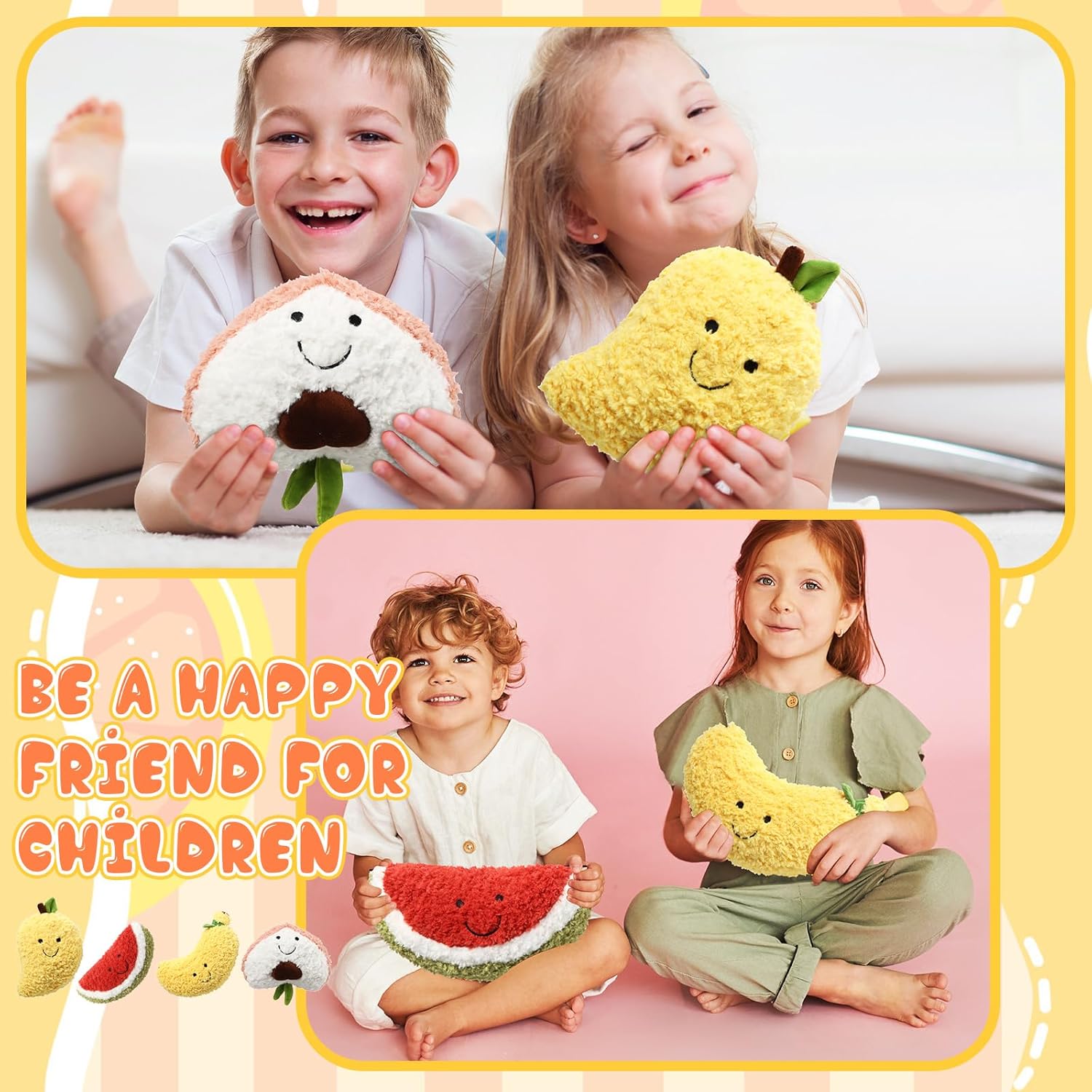 Fruit Plushies 8-Piece Set
