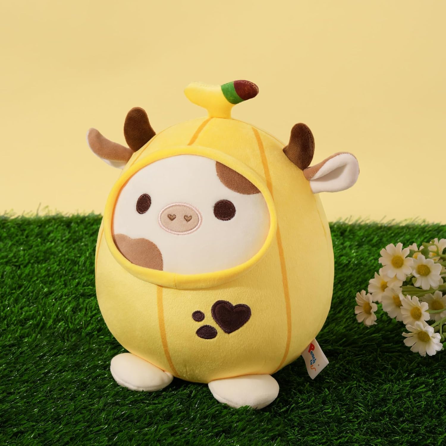 PEACH CAT Banana Cow Plush Pillow for Kids