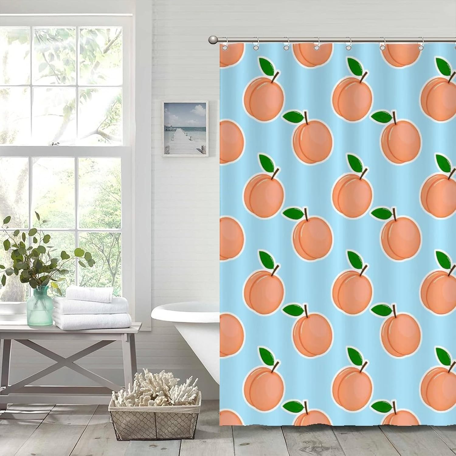 Cute Fruit Pattern Shower Curtain Liner 71x79