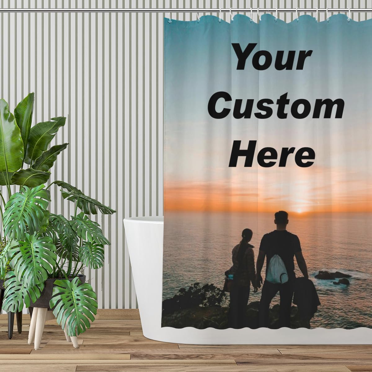 Custom Bath Experience Personalized Shower Curtain Set Durable Waterproof