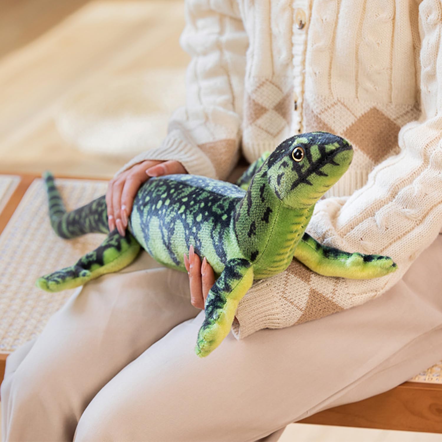 JIAHG Plush Animal Throw Pillow - Cuddly Lizard Gecko Snake Plush Lumbar Back Cushion