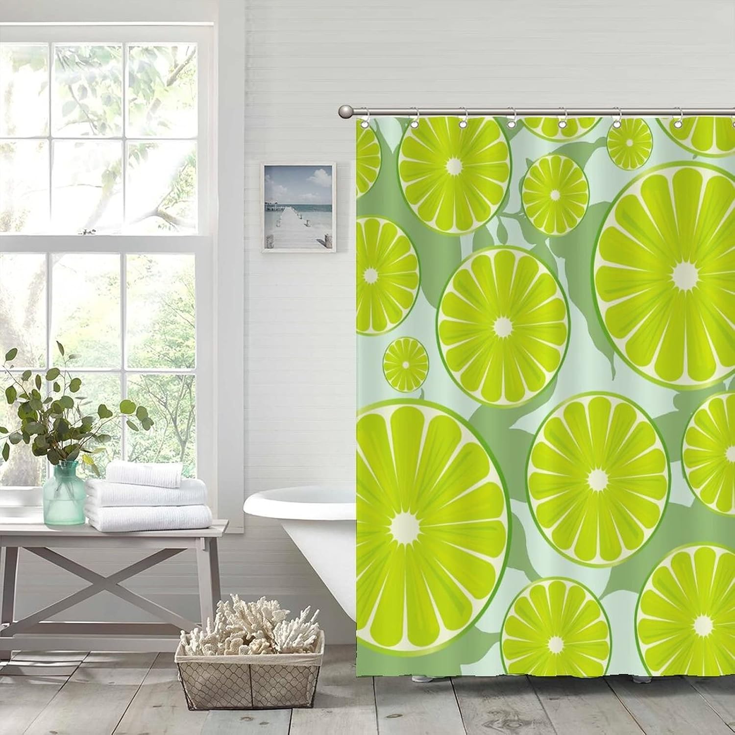Luxury Lemon Fruit Shower Curtain Liner Set