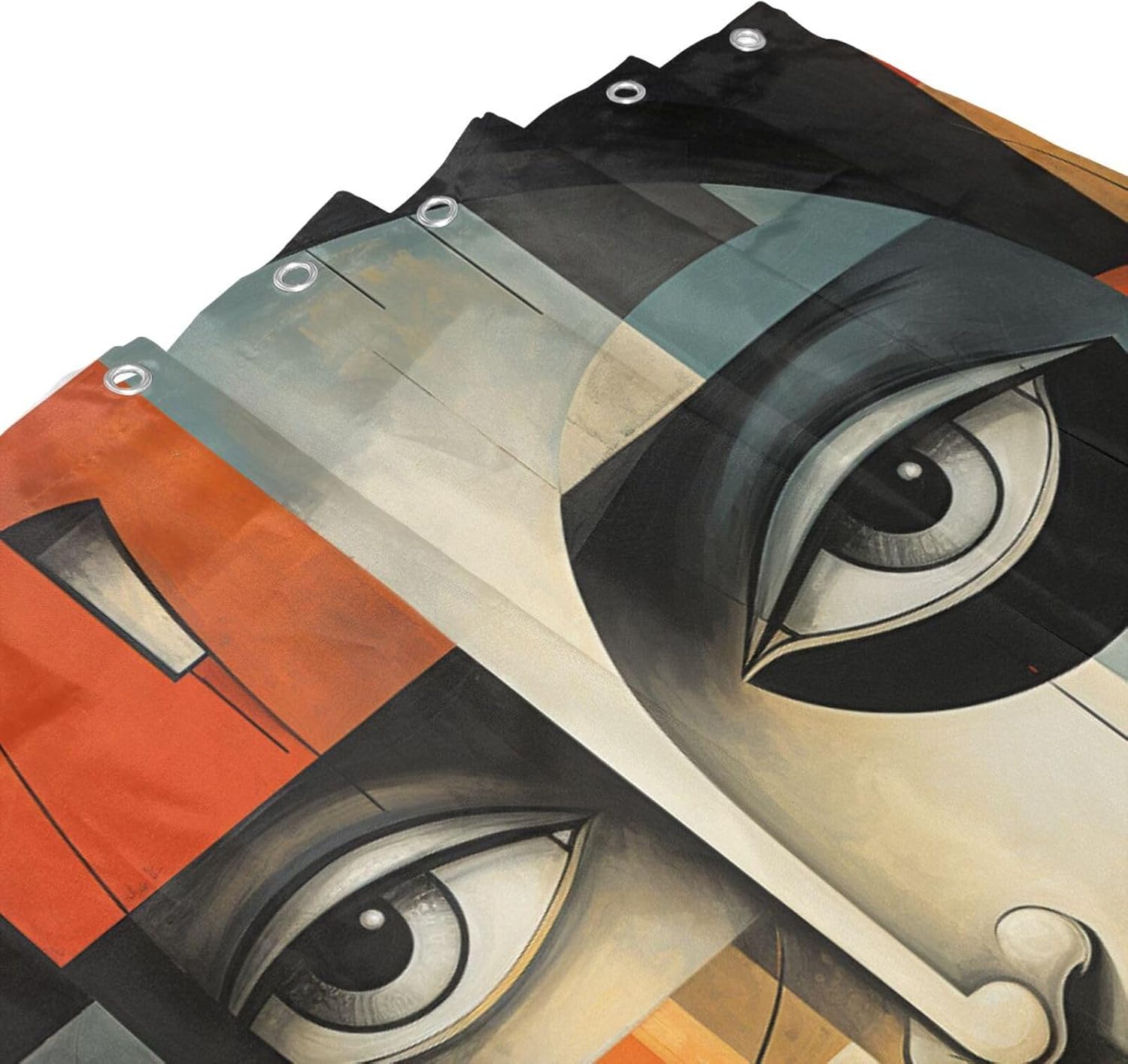 DAOWANGZUO Boho Face Shower Curtain Set Luxury Oil Painting Design