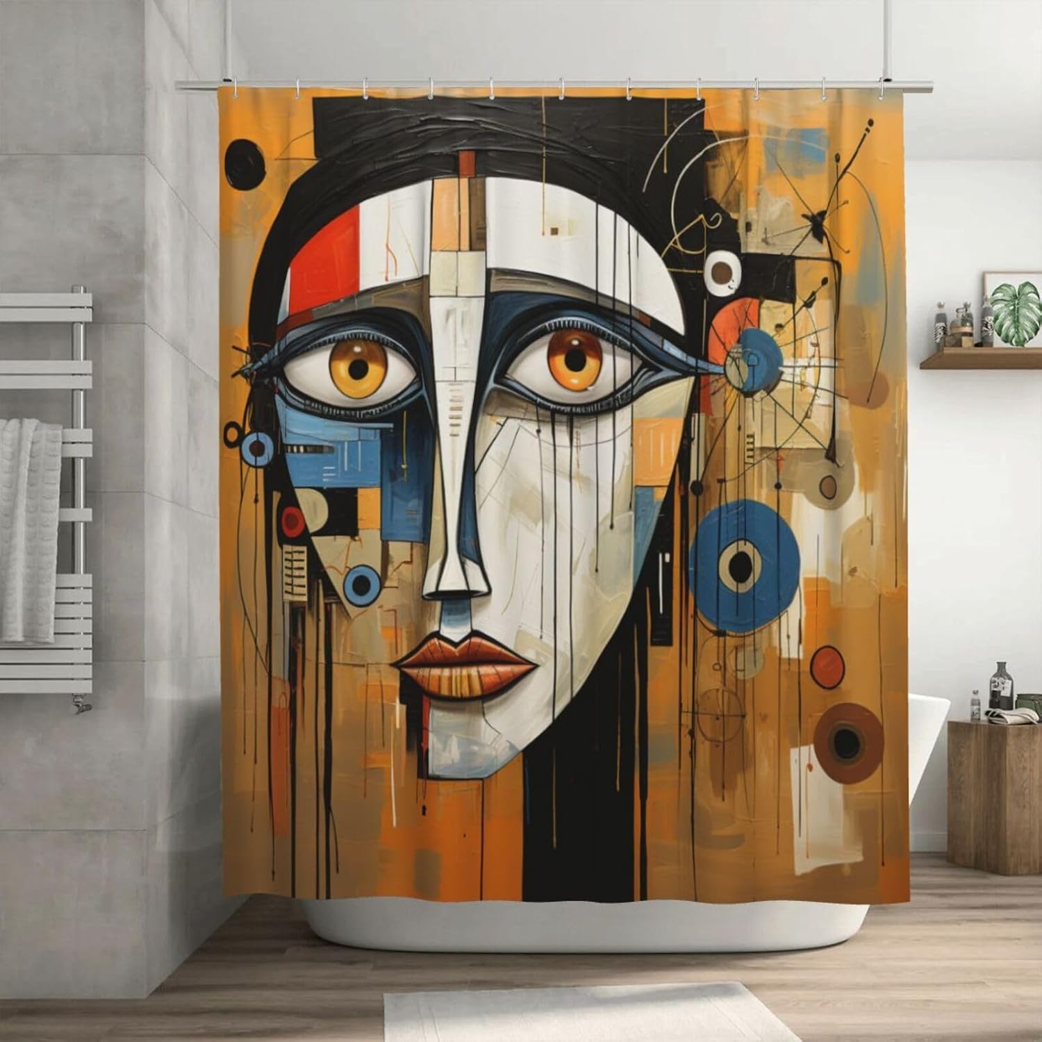 Female Face Shower curtain Set