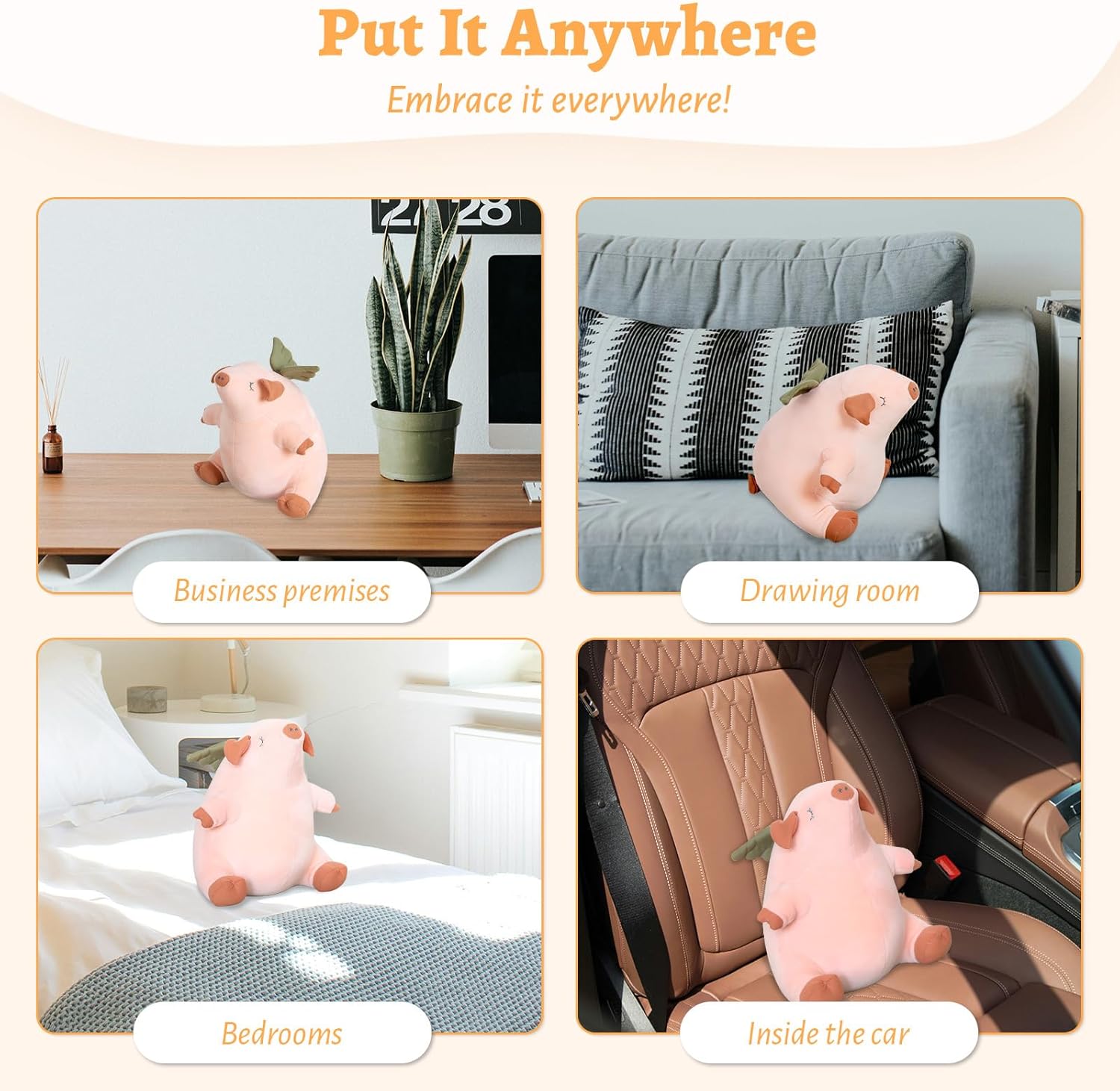 Roqei Kawaii Pig Plush Pillow 13