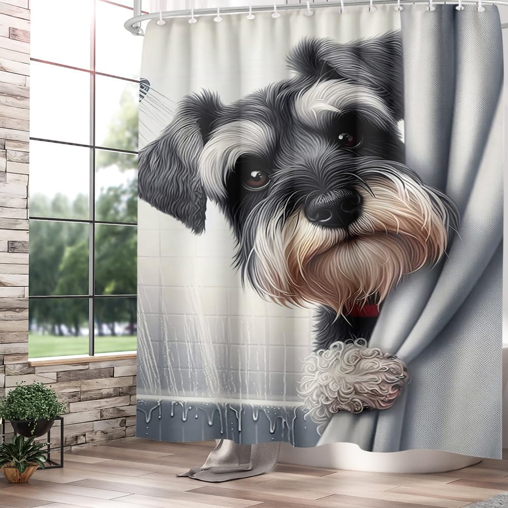 Cute Dog Kids Shower Curtain Set Perfect for Kids Bathrooms