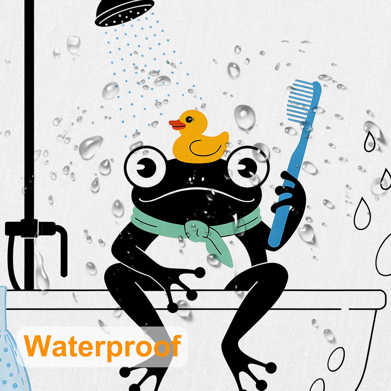 Funny Frog Shower Curtain Set 72x72