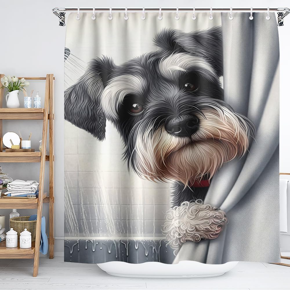 Cute Dog Kids Shower Curtain Set Perfect for Kids Bathrooms