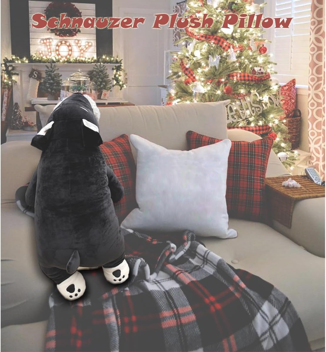 FEEZUSH 275 Inch Plush Pillow for Kids Schnauzer Gift