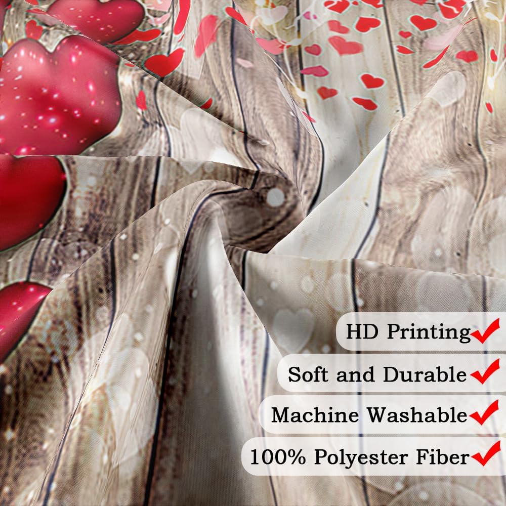 NYMB Valentine Rustic Heart Bashroom Shower Curtain