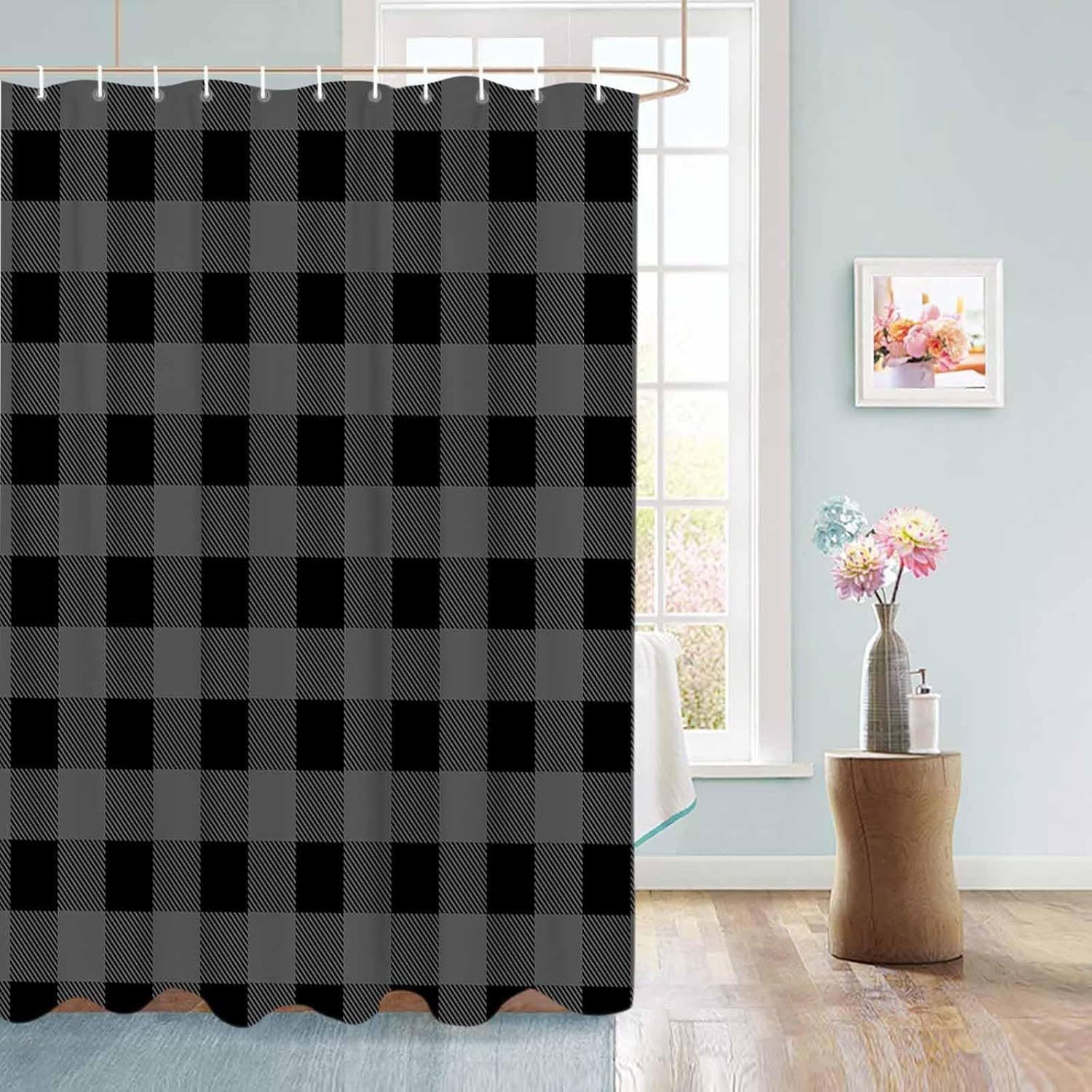 Luxury Buffalo Plaid Shower Curtain