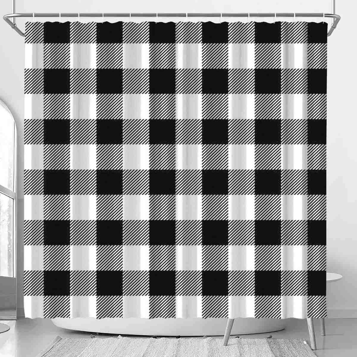 VISALUNA 72x72in Waterproof Shower Curtain Set with 12 Hooks