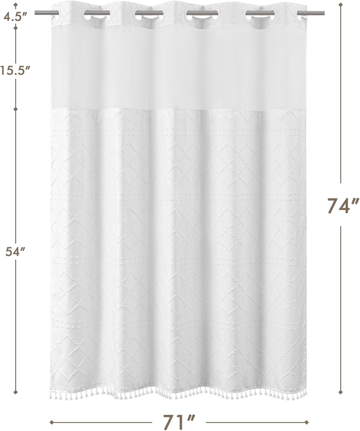 Durable Aesthetic 71 W x 74 L Shower Curtain Set