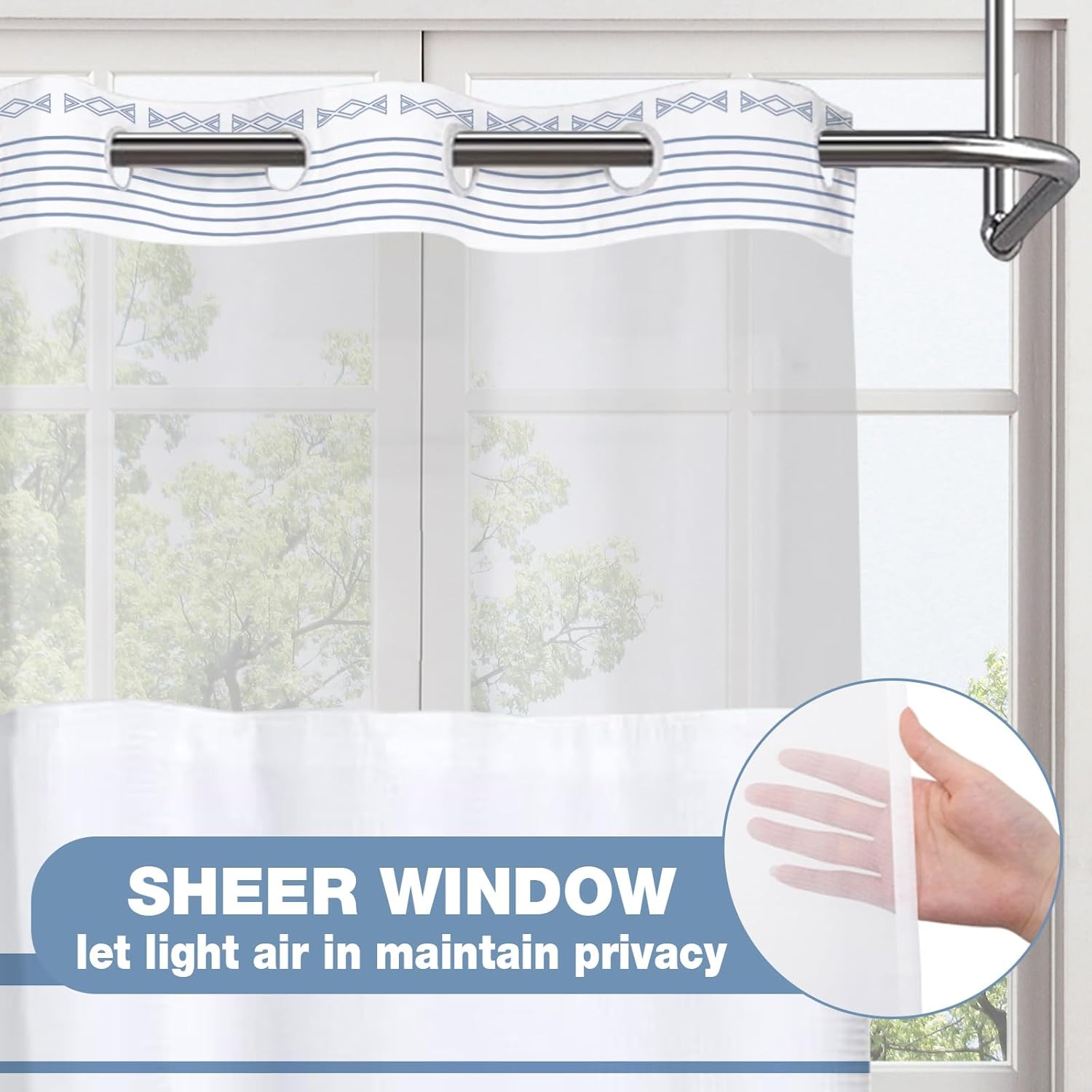 Elegant No-Hook Shower Curtain Set