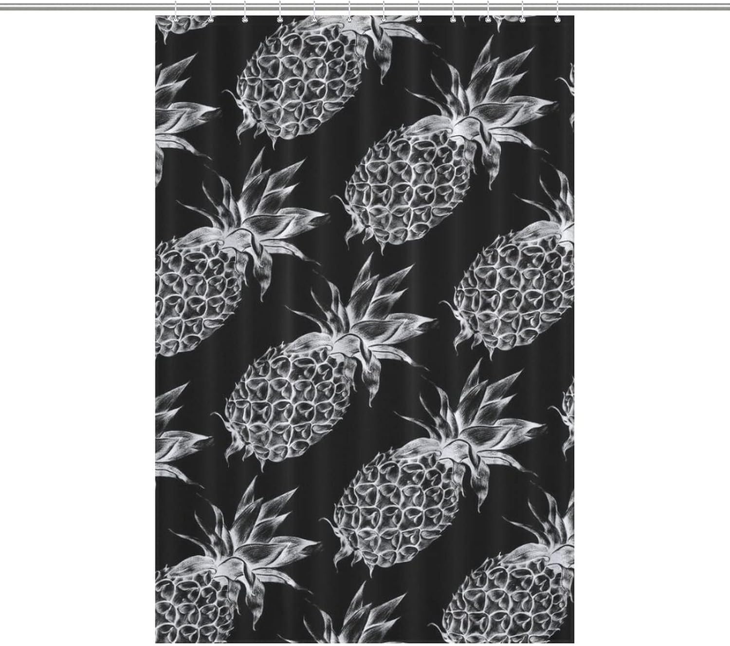 Summer Cool Pineapple Shower Curtain with 12 Hooks 1