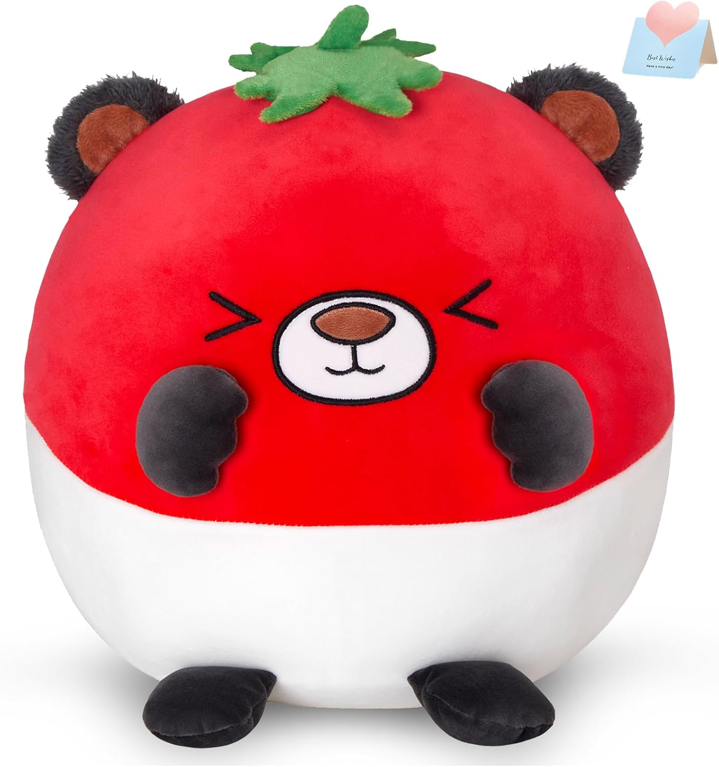 WEWILL 12 Inch Cute Tomato Bear Plush Pillow Toy