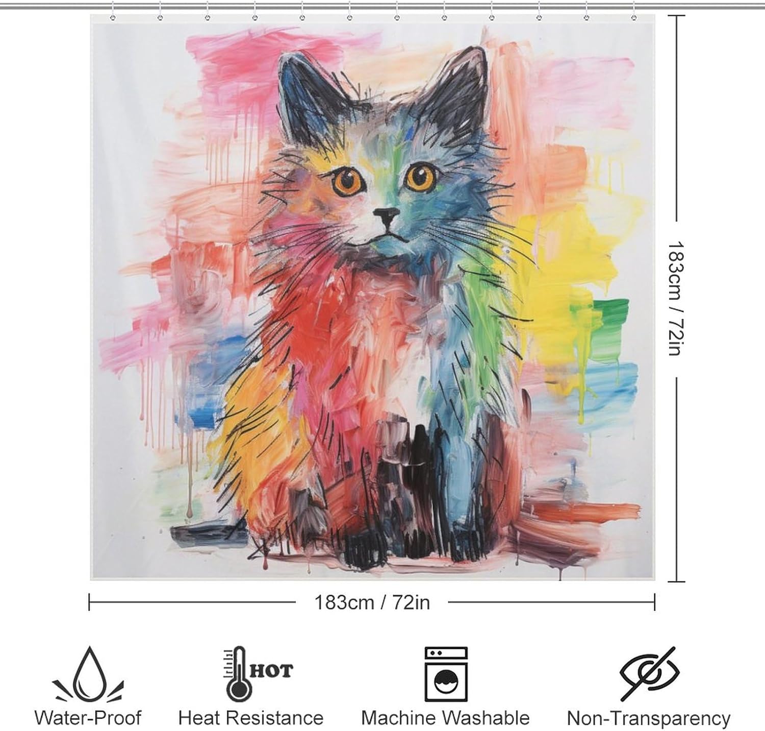 Brighten bath with Animal Cat 12-Hook Set - Durable Design