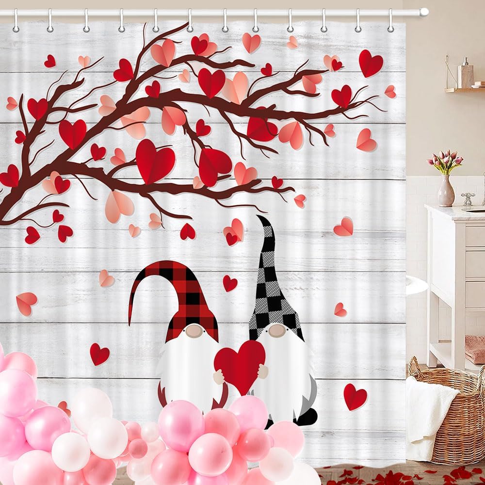 JAWO Valentines Day Shower Curtain