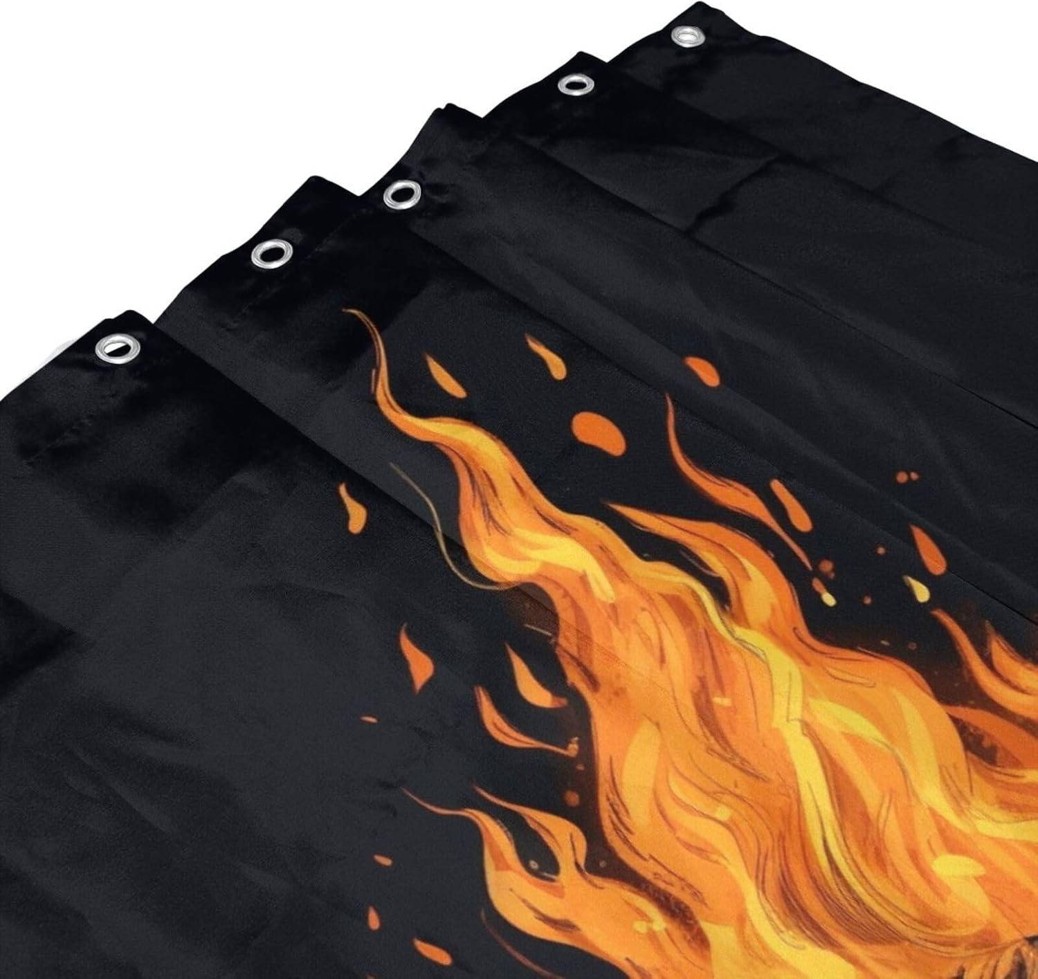 Bonfire Shower Curtain Set with 12 Hooks 72x72in