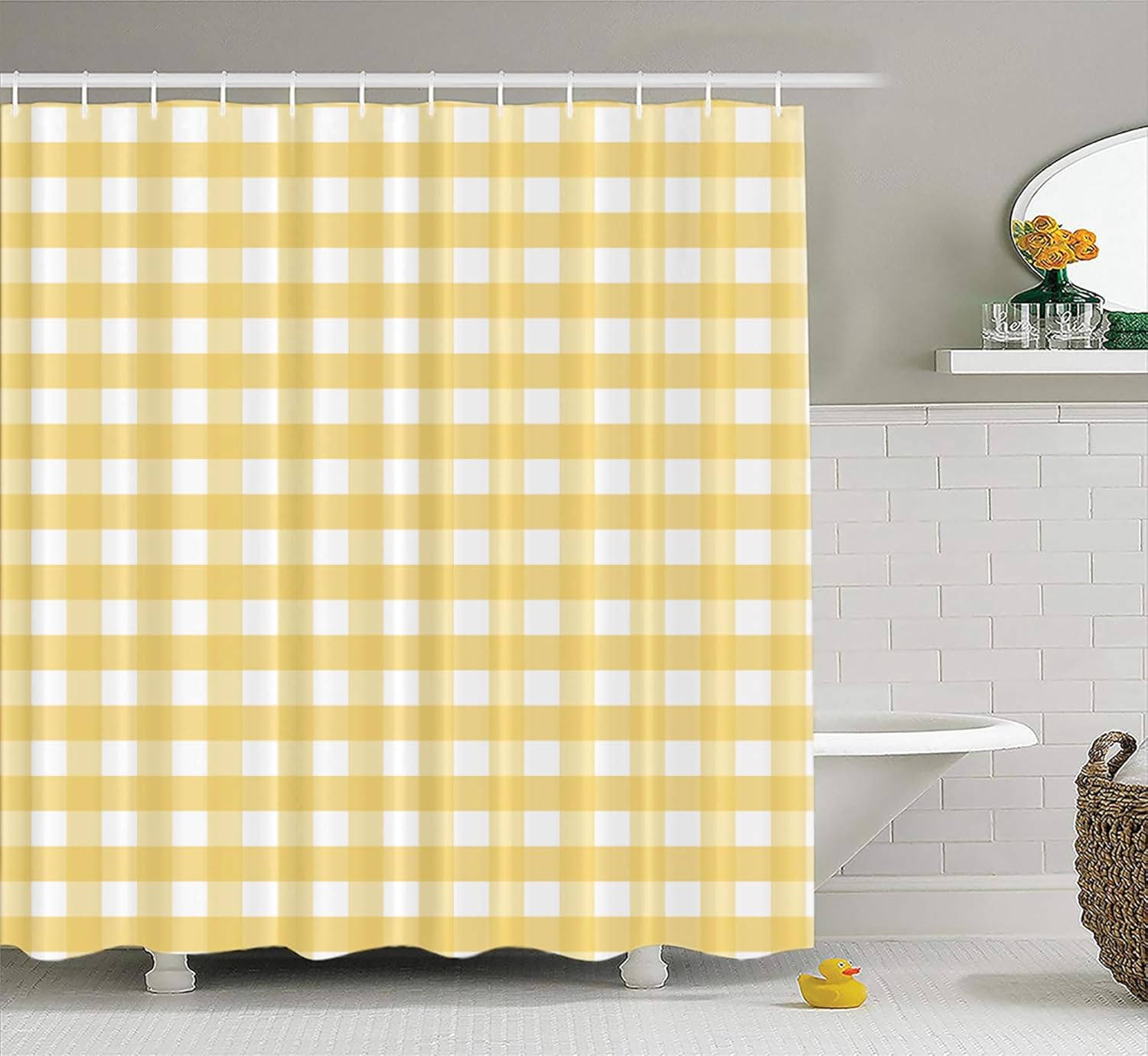 CAPSCEOLL Gingham Shower Curtain