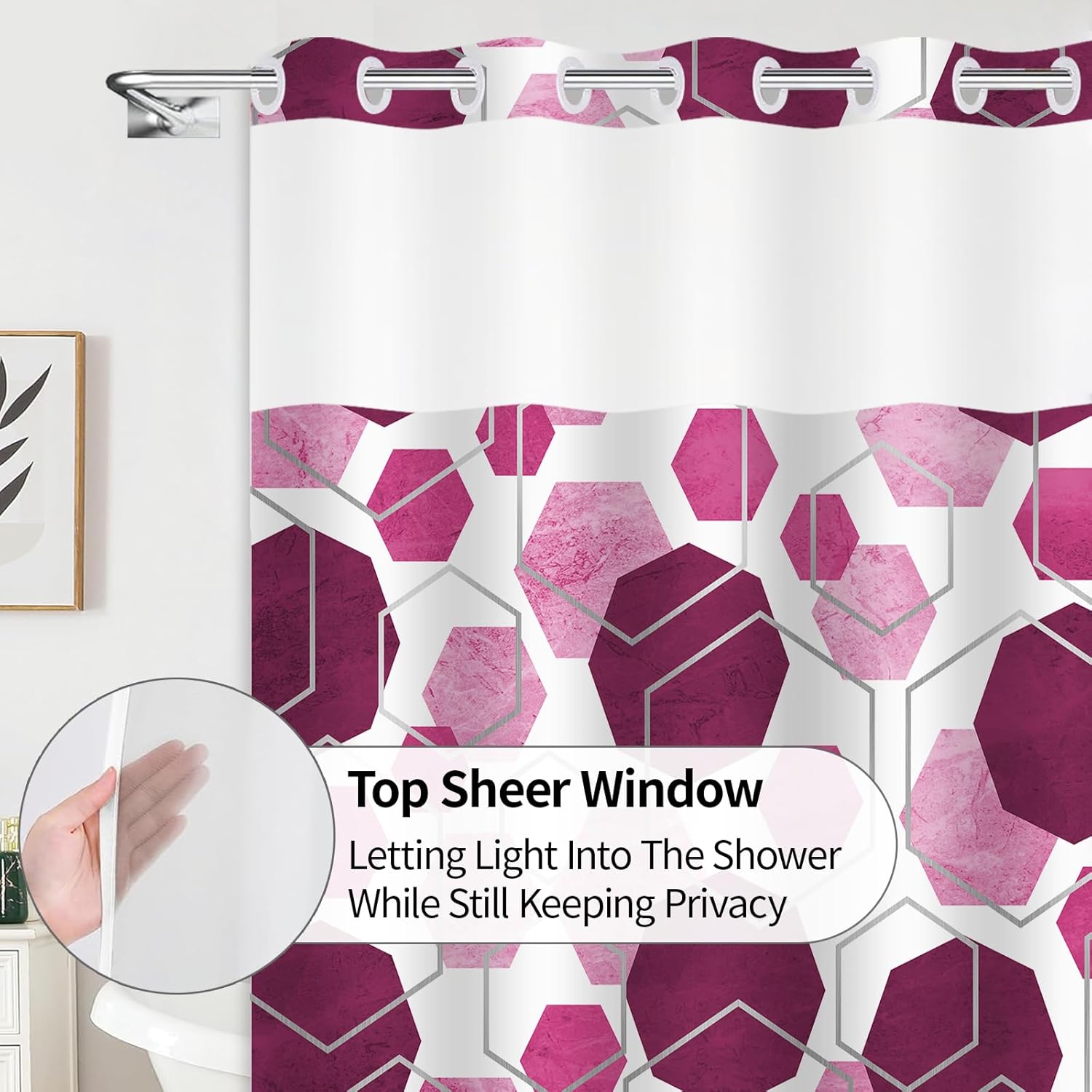 Luxury Purple Geometric Shower Curtain