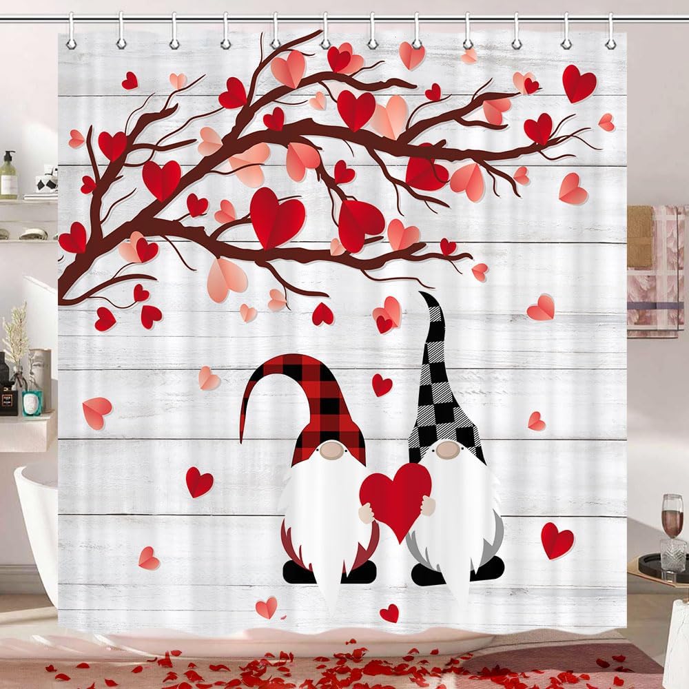 JAWO Valentines Day Shower Curtain
