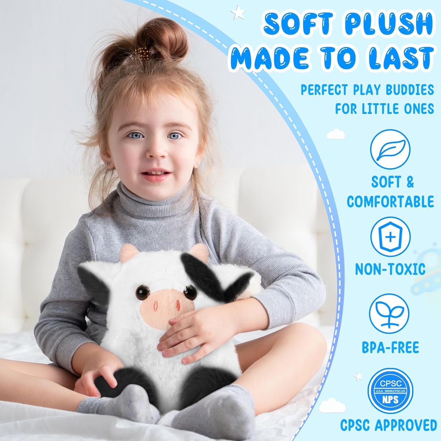Cute Cow Plush Pillow - Black 1