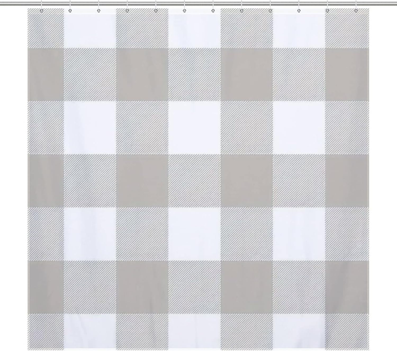 Premium Buffalo Check Plaid Bath Curtain 72x72Inch
