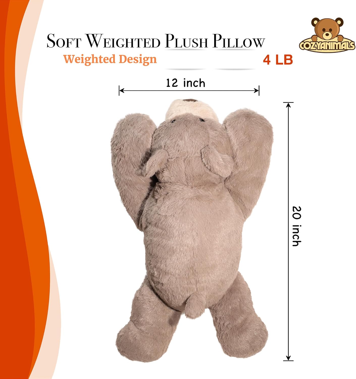 COZY Animal Bear - Microwaveable Plush Stuffed Toy for Adults Teens Kids