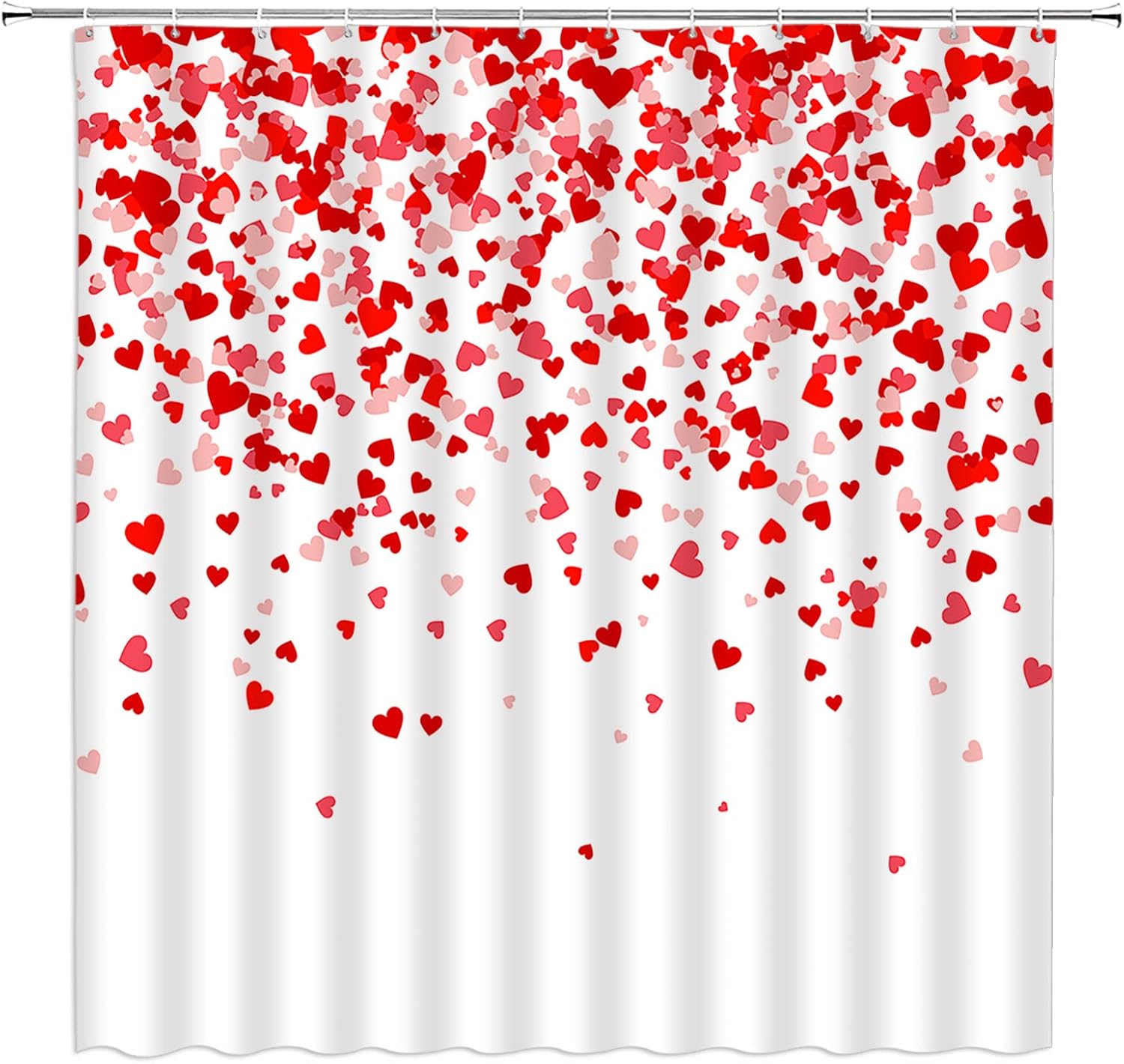 Romantic shower curtain Valentines Day design