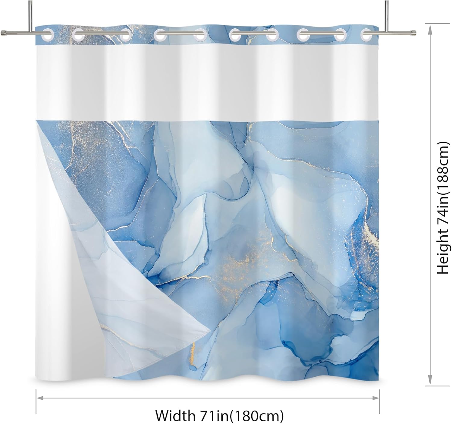 Blue Marble Modern Shower Curtain