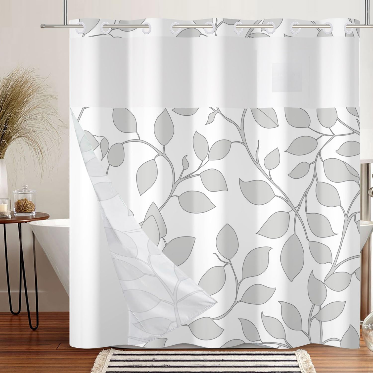 Elegant Modern No-Ring Shower Curtain