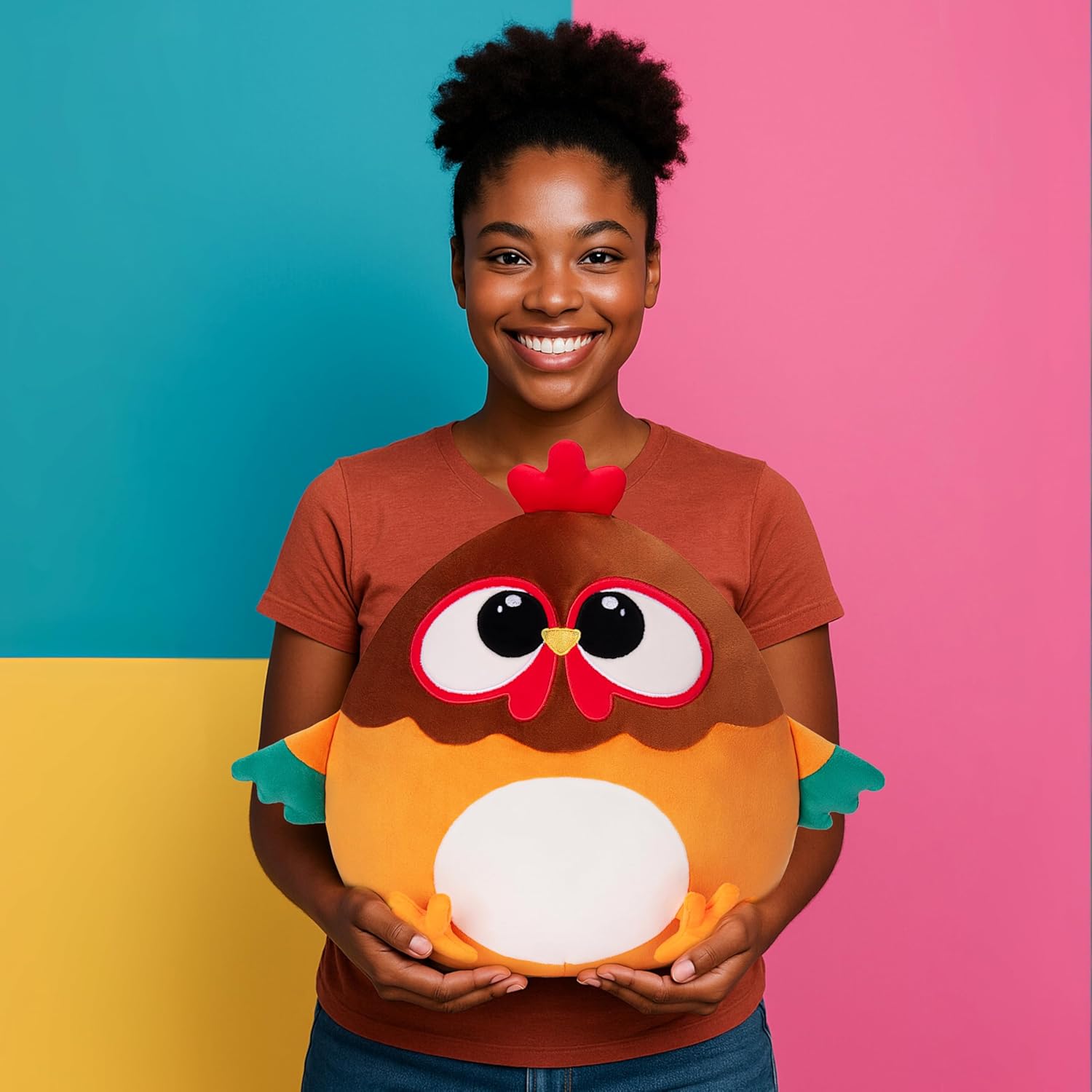 Big Adorable Orange Chicken Pillow Plush
