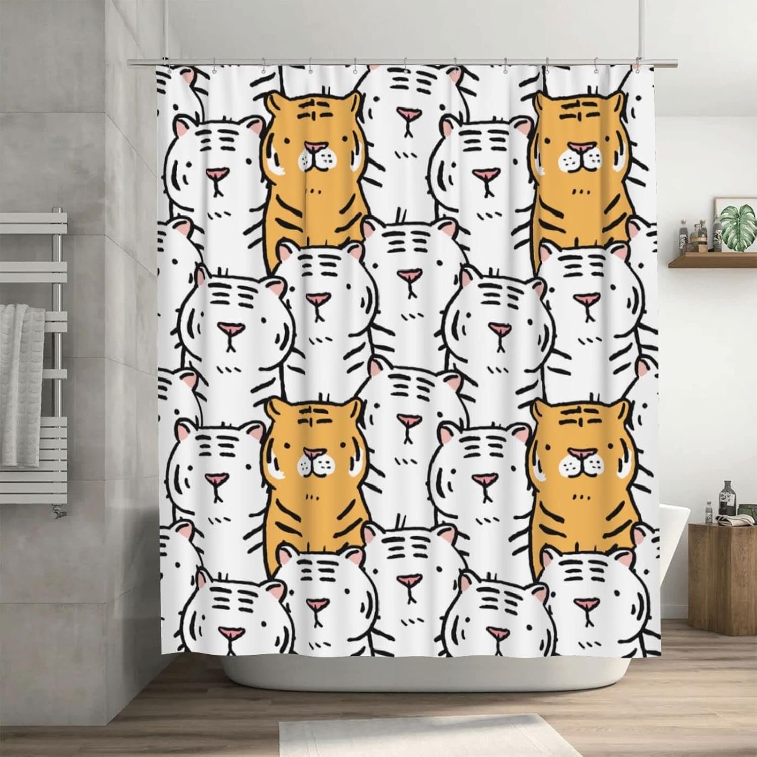 72x72-Inch Cartoon Tiger Machine Washable