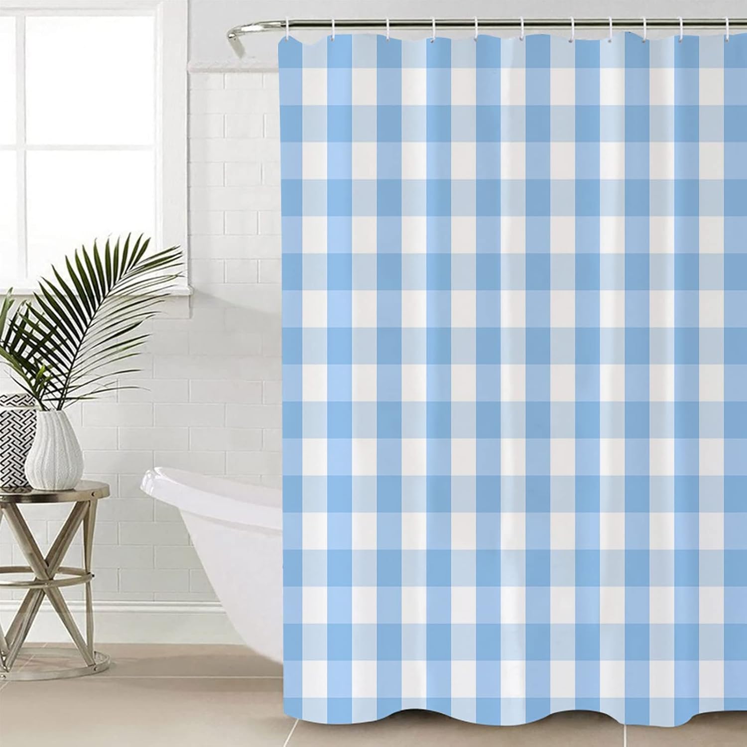Spring Fresh Savannan Easter Plaid Shower Curtain 36x72