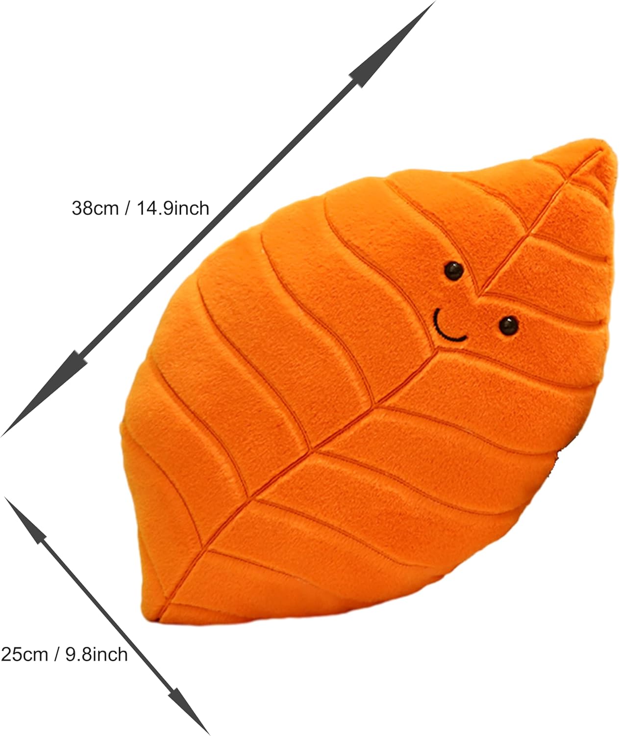 Soft Plush Orange Leaf Pillow for Home Decor