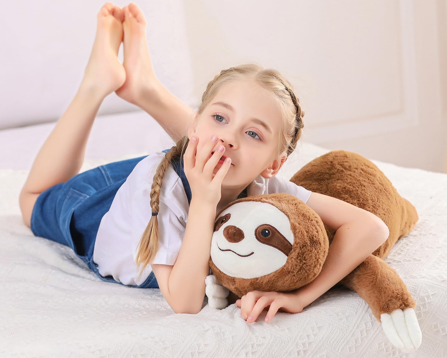 Wepop 5lb Weighted Sloth Plushie Pillow