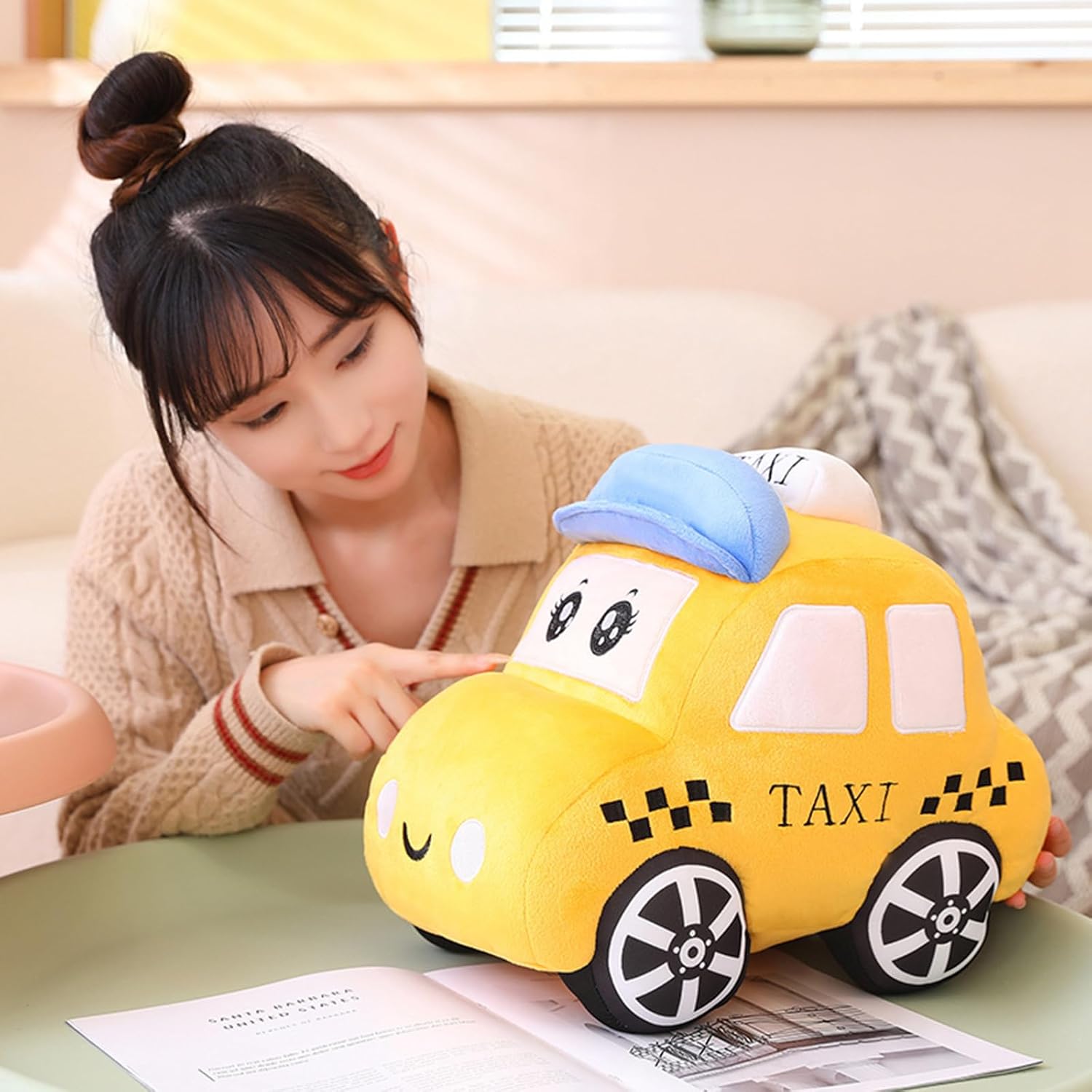 3D Animated Car Plush Pillow for Sofa Kids