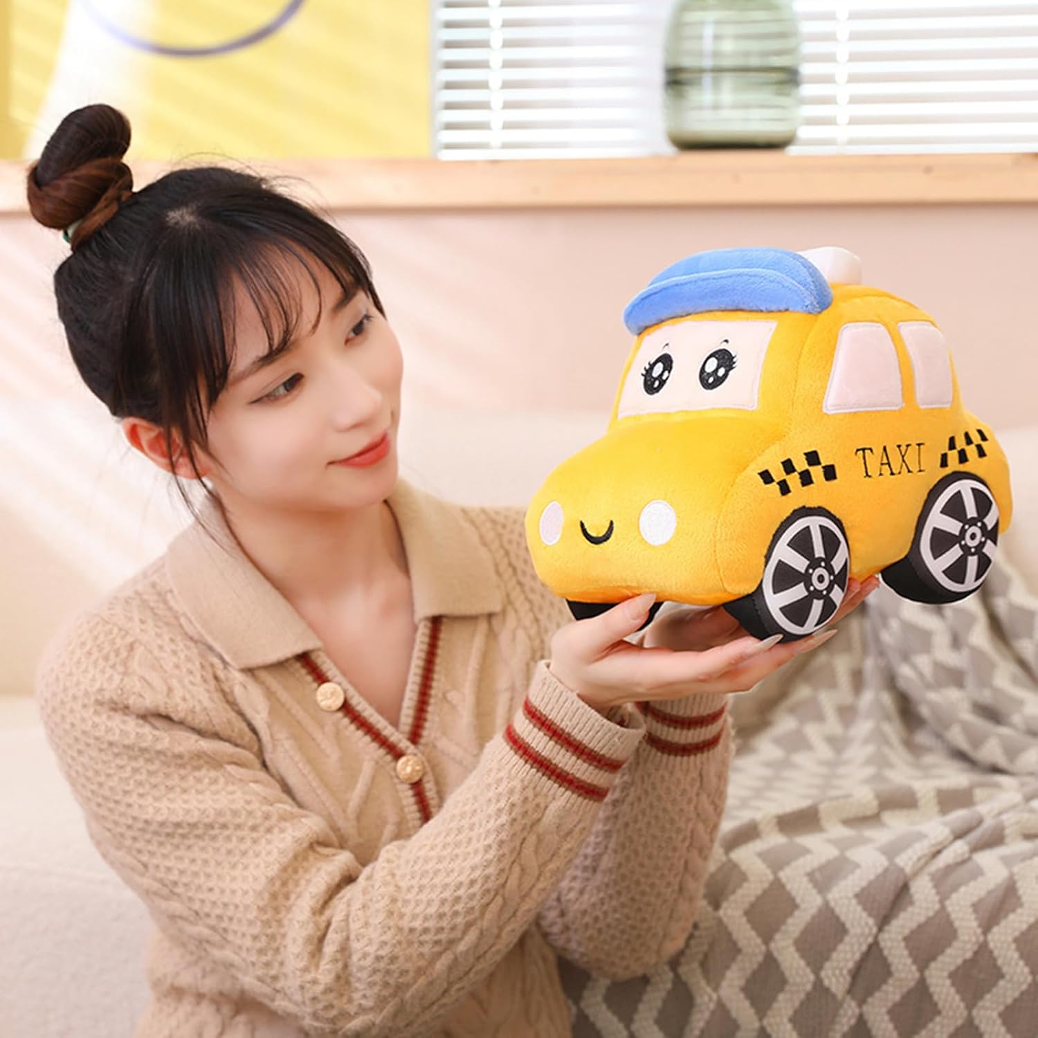 3D Animated Car Plush Pillow for Sofa Kids